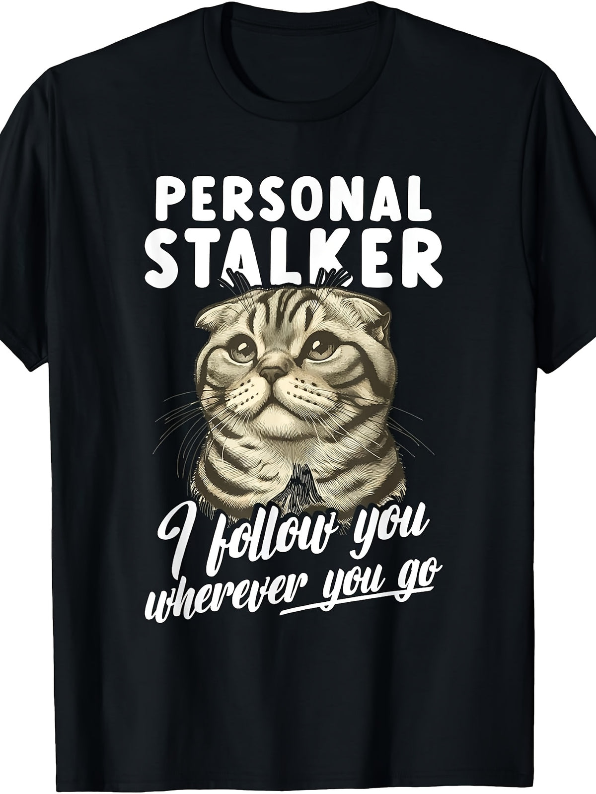 Scottish Fold Cat Lover T-Shirt for - Retro Scottish Fold Mom with Suitable for, Round Neck Casual Tee, Machine Washable for Scottish Fold Owners & Breed Enthusiasts