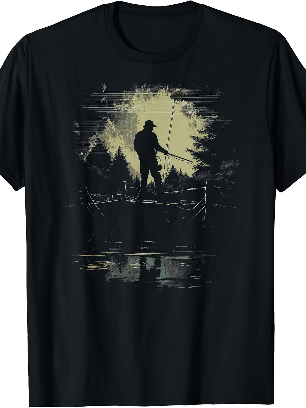 Fishing, Retro Nature Distressed Goth Grunge Vibes #756 T-Shirt